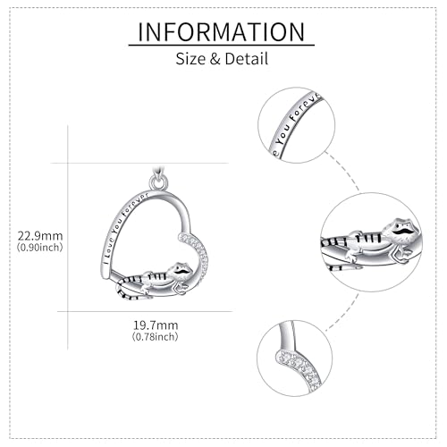 Sterling Silver 925 Owl/Red Panda/Blue Bird/Monkey/Wolf/Raven/Turtle/Possum/Bearded Dragon/Flamingo/Platypu/Raccoon/Robin Bird/Fox Necklace Heart Pendant Animal Jewelry Gift For Women4