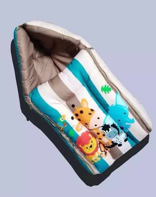 3 in 1 Baby Bed, Sleeping Bag & Carry Nest, Cotton Baby Bedding for New Born & Infant, Portable Bassinet, for Baby Carrying & Unisex Baby Sleeping Bed (Brown)
