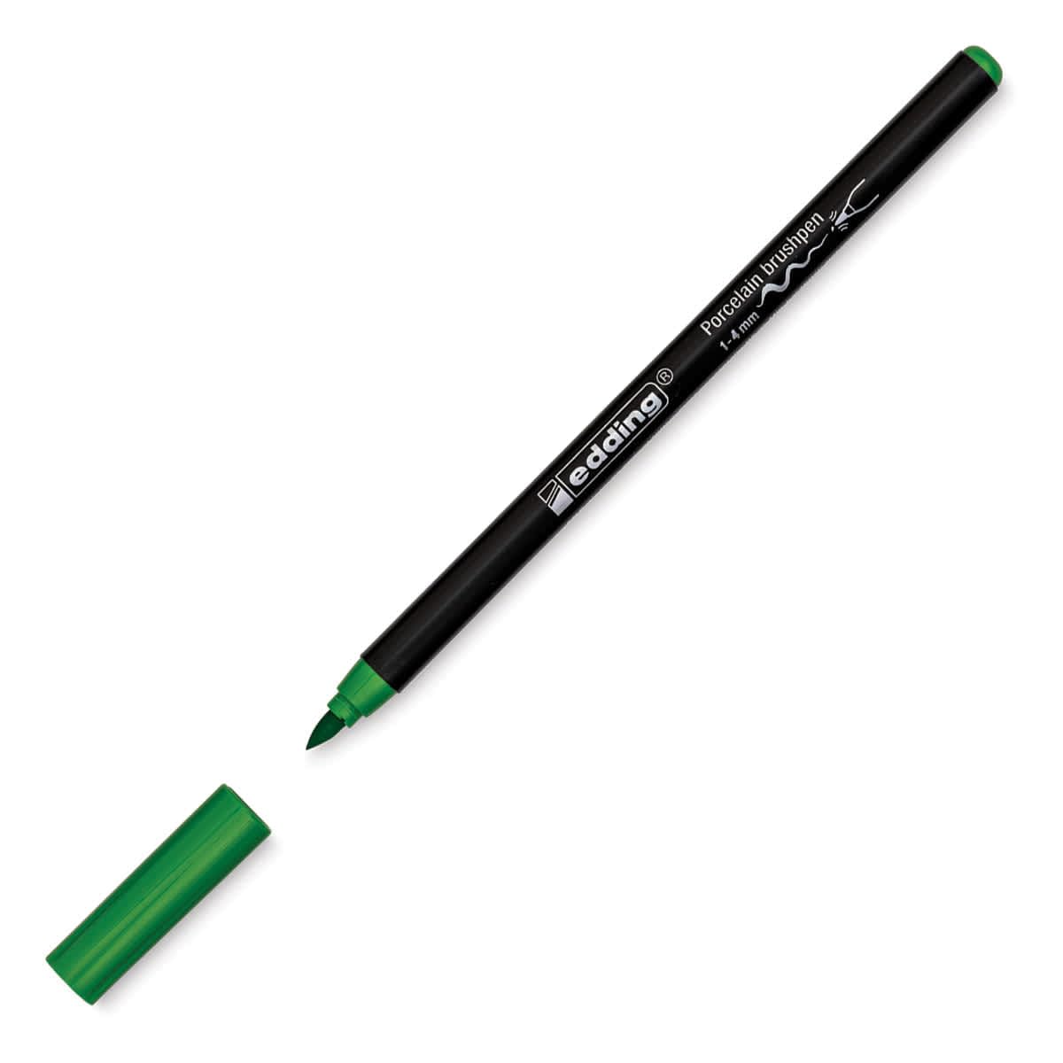edding 4200 porcelain brush pen - light green - 1 pen - brush tip 1-4 mm - felt-tip pen for painting and decorating ceramics, porcelain - dishwasher-safe, lightfast ink, quick-drying โ image 1