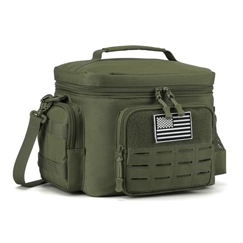 HNULGVI bolsa de mano con aislamiento Bolsa de almuerzo for hombre, resistente, for exteriores, for el trabajo, a prueba fugas, con aislamiento térmico, ideal for comidas camping y picnic(Green)