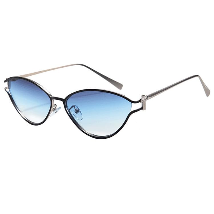 bullabulling Fashion Y2k Cat Eye Sunglasses For Women Trendy Metal Frame Triangle Sun Glasses Ladies Oval Shades UV400