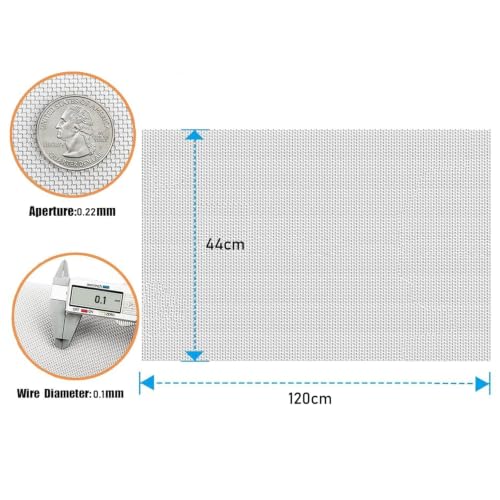 Image of 304 Stainless Steel Woven Wire Fine Screen Mesh Steel Woven Mesh for Filter Mesh, Filtration Cloth (1, 80 Mesh, 44X120CM)