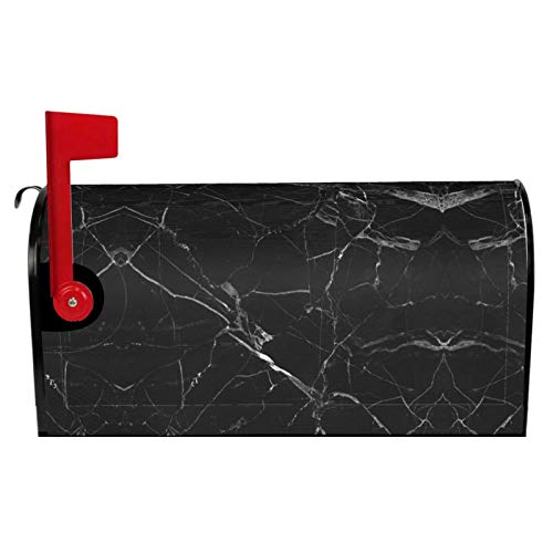 Image of Dujiea Black Marble Mailbox Wrap - Waterproof Magnetic Post Box Cover - Large Size 25.5 inchL x 21 inchW - Garden Yard Outside Farmhouse Home Decor
