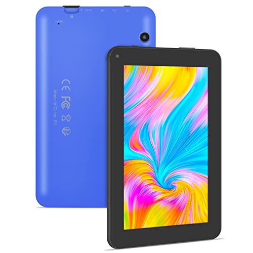 Tablette Tactile 7 Pouces, Android 6 - Haehne Tablette PC, 1Go RAM + 16Go ROM, Quad Core, 1024 * 600 HD IPS, WiFi, 2500mAh, Bluetooth, Double Caméra, Bleu