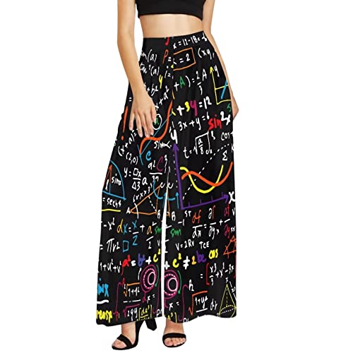 Pantalon élastique confortable à motifs formules mathématiques en L