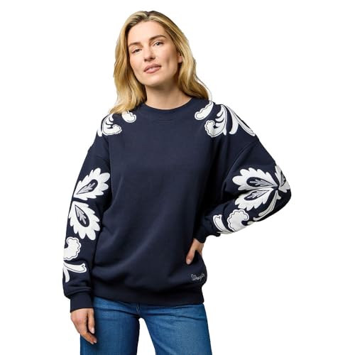 Wrangler Applique Swearshirt Sudadera, Azul Marino, S para Mujer