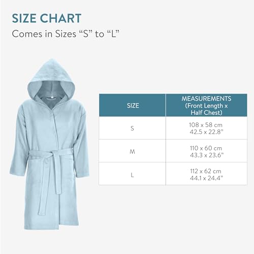 JEMIDI Mikrofaser Bademantel für Damen und Herren - Leichter dünner Bademantel Unisex - Saunamantel Reisebademantel dünn und leicht - Bathrobe