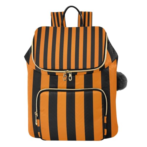 Sac à dos pour femme à rayures oranges grand confort, sac à bandoulière léger de mode