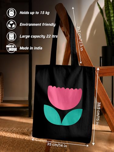 Image of DOODLE Premium Canvas Tote Bag for Women with Zip and Inner Pocket for Shopping, Office, Travel and Daily Use