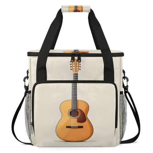 Adornori Music Coffee Maker Travel Bag, Guitar Insulated Grocery Bag Travel Picnic Leakproof Cooler Bags With Shoulder Strap
