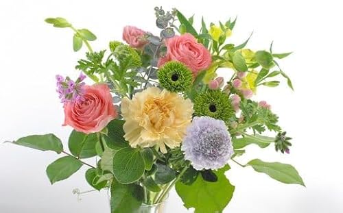 [定期便 12回]"松竹梅の竹セット"届いたら、いつもの花瓶に入れるだけ! 簡単管理 の おしゃれ ブーケ ♪初回 花瓶 付き、毎回延命剤付き!!12回定期便 花 生花 花束