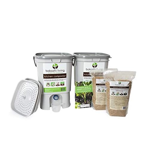 Premium Bokashi Composting Starter Kit (Includes 2 Bokashi Bins, 4.4 lbs of Bokashi Bran and Full Instructions