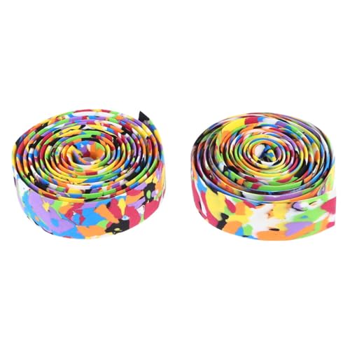 Anneome バイク用滑り止めハンドルバーテープ 製高密カモフラージュ柄 衝撃吸収柔軟性良好 取り付け簡単ベルト バーエンドプラグ付 ロード