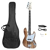 🎸Practical & Fashionable - This basswood bass guitar has a balanced, focused midrange with a fast sound response and rich sustain. Meanwhile, its pins provide stable intonation. In addition, it comes with a white pickguard for added protection and co...