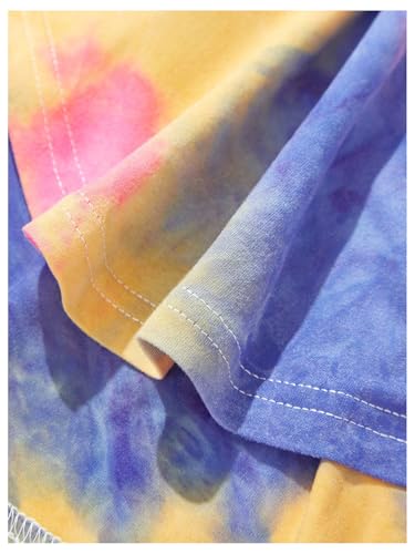 Girl's Tie Dye Sleeveless Cute Tank Dress Crew Neck Casual Summer Dress3