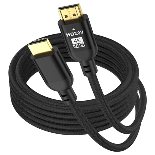 Diyanisly 4K Hdmi Cable 35FT High Speed HDMI 2.0 Cables Support 4K@60Hz 3D ARC Ethernet Audio Video Return HDMI Cord for Xbox PS4/PS5 Roku TV UHD TV Monitor Laptop PC (Braided Black)