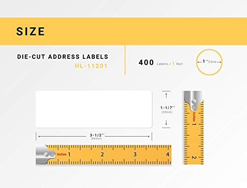 Compatible Address Labels Replacement For Brother Dk-1201 (1-1/7" X 3-1/2"; 29Mm90Mm) (10 Rolls; 400 Labels Per Roll) #TOP2