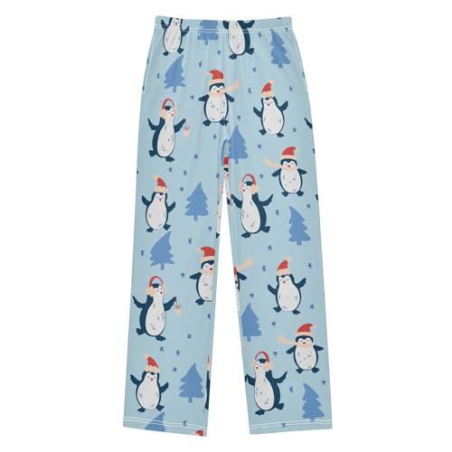 Boys' Pants Christmas Penguins Funny Long Bottoms Jogger Pants Elastic Waist Trousers with Pockets S-XL