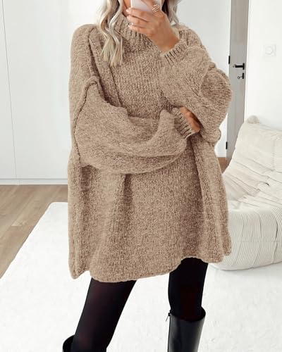 BTFBM Sweaters for Women Fall 2025 Long Sleeve Mock Neck Cable Knit Oversized Sweater Pullover Tops Thick Winter Clothes3