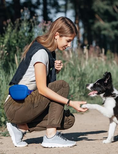 heouvo Bolsa de petisco para cães com clicker de treinamento, fecho magnético mais forte para evitar
