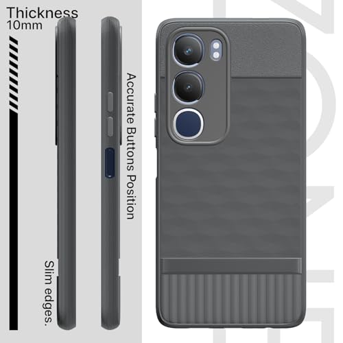 Image of Outlouders Bumper Case for Vivo Y19s / Vivo Y29 5G | Full Camera Protection | TPU Soft Flexible Shockproof Back Cover (Grey)