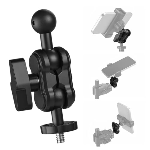 Image of BROLAVIYA Magic arm with 1 /4 External Thread to 17.4mm Spherical Ball Head Mount Adapter Compatible with Cameras, Super Clip, Tripod for 360-degree Rotation, and Flexible Positioning
