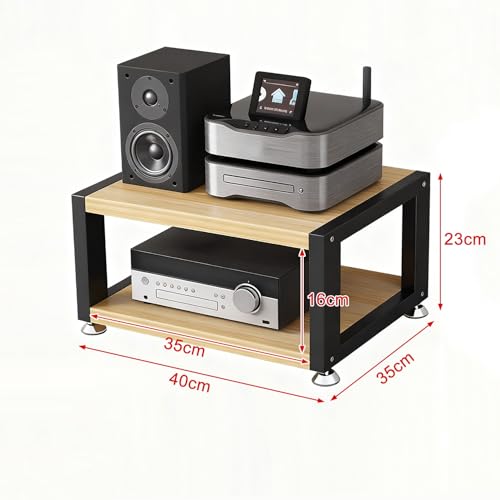 Meuble pour platine vinyle décodeur et console de jeux à 2 niveaux - 3