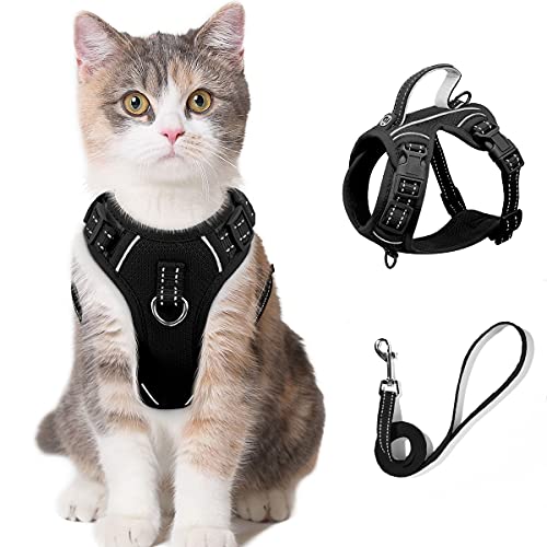 Cat Harness And Leash Set For Walking Escape Proof For Small Large Cat Kitten Harness With Id Tag Pocket (Black,Xs) #TOP16