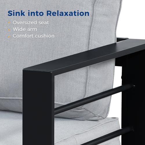 image for Wisteria Lane Patio Furniture Aluminum Loveseat, All-Weather Outdoor 2