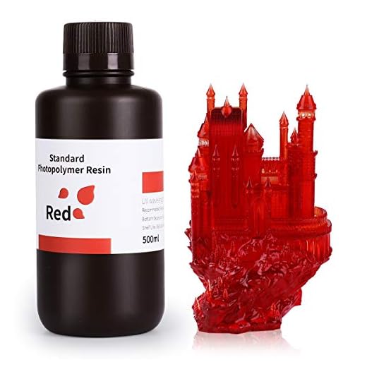 ELEGOO LCD UV 405nm 3D Resina Rápida para LCD Impresora 3D 500g Fotopolímero Resina Rojo Claro