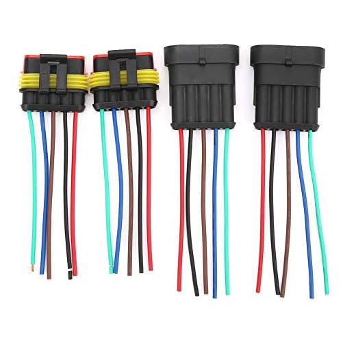 Kadimendium 2 Juegos de Conector Eléctrico Impermeable para Coche de 4/5/6 Pines, Conector de Cable de Coche, Conector Macho Hembra con Cable de Alambre(5P)