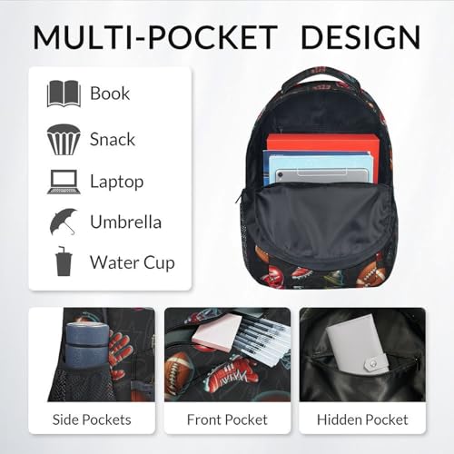 COZYAURA Football Backpack - 17 Inch Large Capacity Sports Bags for Boys - Lightweight Football Bookbag for Kids Students - School Season Gifts3