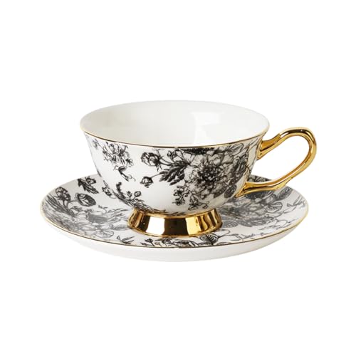 Wapik �R�[�q�[�J�b�v Tea Set �e�B�[�J�b�v �Z�b�g �k�� ������� ���C�g���O�W���A���[�z�[���A�t�^�k�[���e�B�[�e�B�[�J�b�v �Z���~�b�N �J�b�v �C���O���b�V���t�����[�e�B�[�J�b�v �}�O�J�b�v �e�B�[ �R�[�q�[ ���p (�u���b�N) [���s�A��