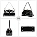 Vintage Kiss Lock Handbags Shiny Patent Leather Evening Shoulder Tote Bags with Chain Strap (Black) Medium
