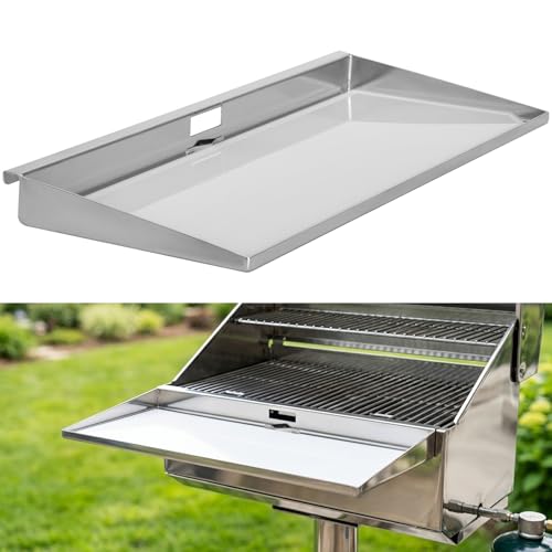 Lanmun A10-902 Marine Rectangular Grill Serving Shelf with Removable Cutting Board, Stainless Steel Side Rack Fits 9' x 18' and Larger Rectangular Grills, Ideal for Camping, Marine & Patio Use