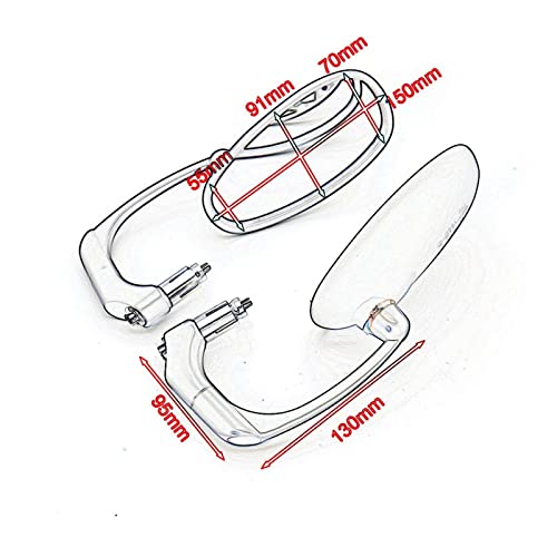 Rétroviseur guidon anti vibration chrome pour vision nette moto