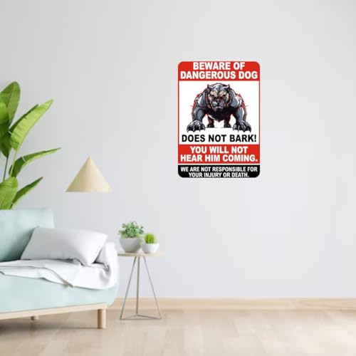 Image of Zesta Bathroom Decor Items Washroom Decor Tin Sign | Aesthetic Posters Wall Poster for Bedroom | Magnetic Cafe Decoration Items / Restaurant Decorations Items | Quirky Home Decor Bar Accent (Beware of Dogs)