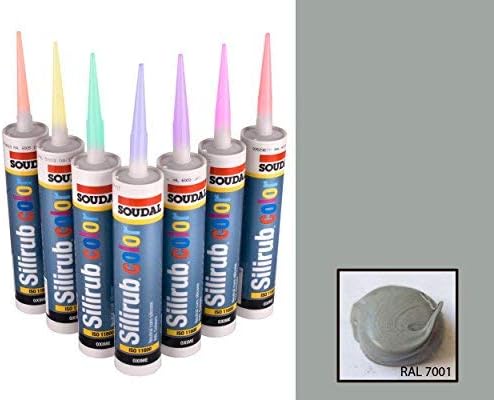 Silirub Color Multi-Purpose Sealant, -60 to 180 Degree C, 10.5 fl oz … (RAL 7001 - Silver Grey)