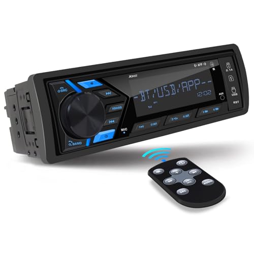 Single Din Car Radio Receiver - Bluetooth Car Stereo System - Mechless Digital Media MP3 Player with AM FM Dual USB SD AUX Built-in Mic Wireless Remote Control