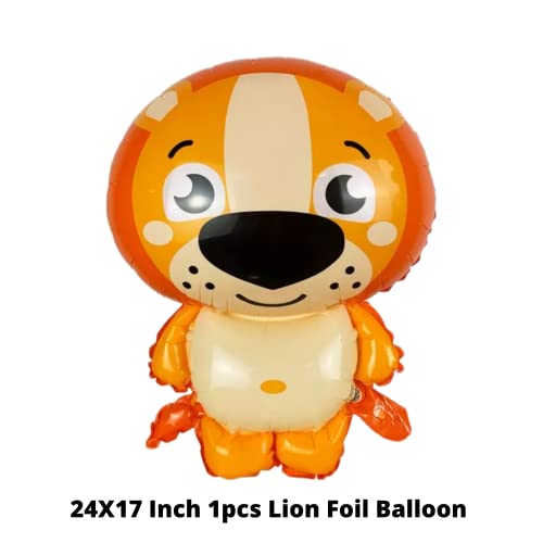 Image of Party Decorz Lion Foil Balloon Big Size (24X17 Inch,1 pcs) For Animal Birthday /Party Foil Balloon For Children Birthday Party Decoration