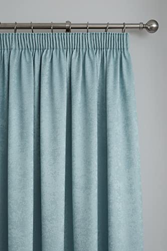Fusion Duckegg Blue Pencil Pleat Curtains W46 x L54 (117 x 137cm), Blue Curtains for Living Room and Bedroom, Door Curtain, Pleated Curtains & Drapes, Blue - Image 4