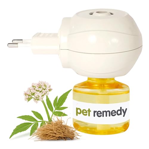 Emmi-pet Remedy Beruhigender Duftstecker mit Nachfüllung I Natürliches Anti-Stress Mittel für Haustiere I Beruhigung bei Angst, Stress, Feuerwerk & Tierarzt I Für Hund, Katze, Nager, Vogel & Pferd