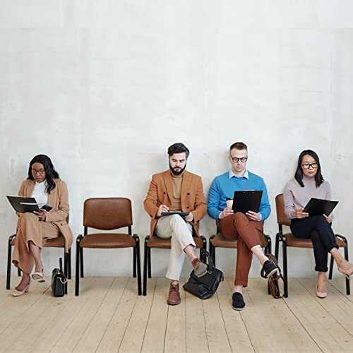 Image of VINGLI Rustic Waiting Room Chairs: 10-pack PU Stackable Church & Office Chairs for Conference Room, Reception, & Lobby