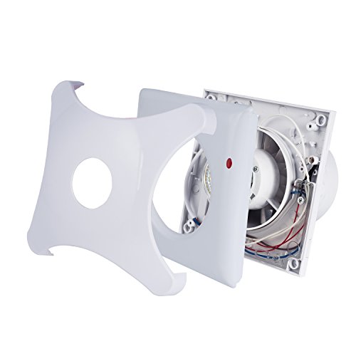Hon&Guan 4" Home Ventilation Fan Garage Exhaust Fan Ceiling,Window and Wall Mount Fan with 5W LED Light for Kitchen(Ultra Silent)