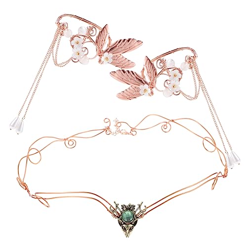 Boucles oreilles écouteurs couronne diadème aux finitions perles de haute qualité