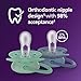 Philips Avent Ultra Soft Pacifiers - Orthodontic Design, for Babies 6-18 Months, Flexible Shield, Silicone Symmetrical Nipple, BPA-Free, 2 Sterilizing Cases, 4 Pack, SCF091/51