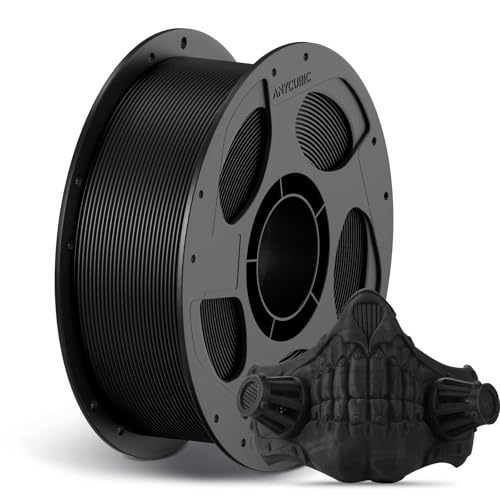 ANYCUBIC Pla Filament 1.75mm 3D Drucker Filament Pla Schwarz, 1kg Spool, Filament 3D Druckmaterialien Maßgenauigkeit +/-0,02mm