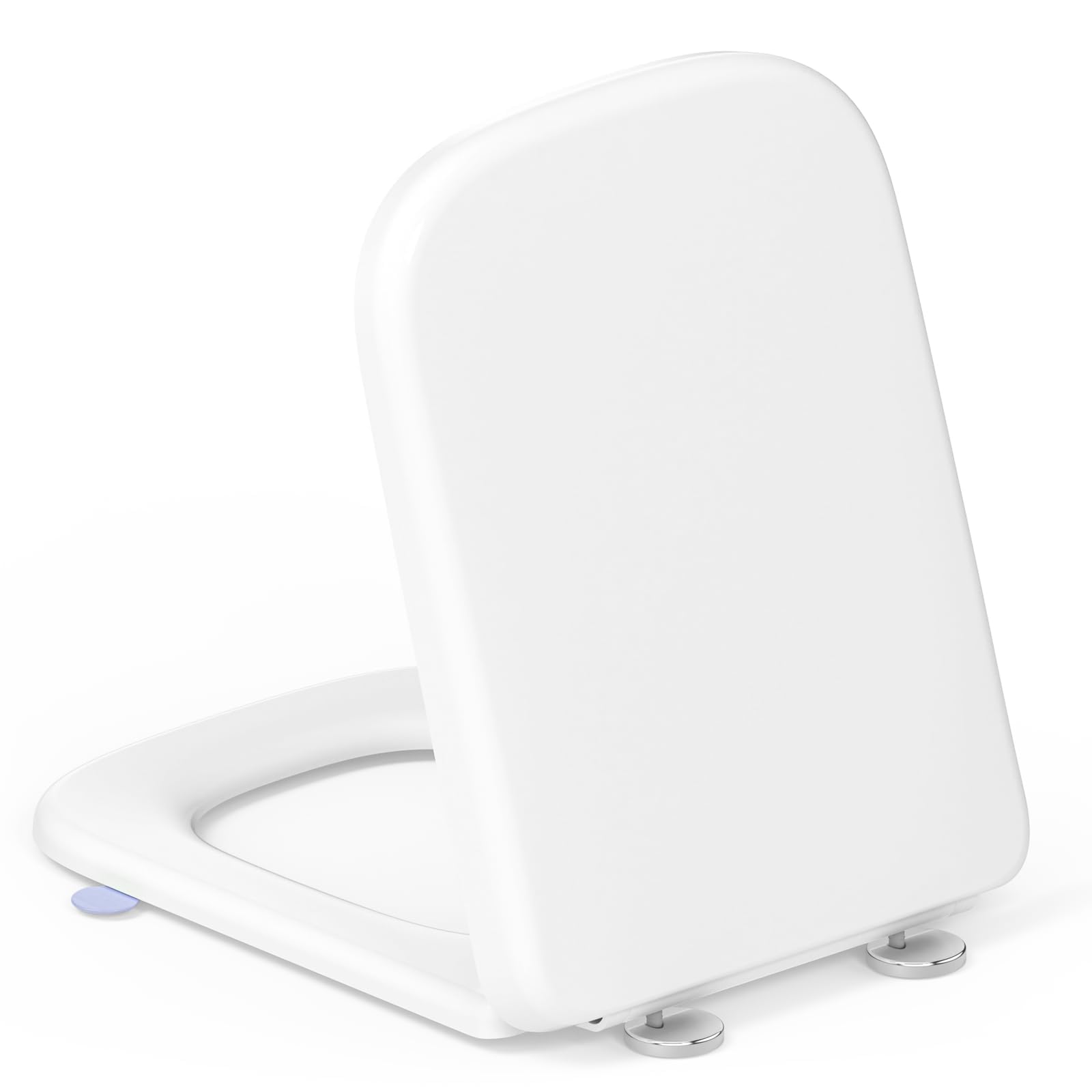 YEAUPE PRO Square Toilet Seat Soft Close - Universal White Toulet Seat with Slow Close & Quick Release, Adjustable Hinges, Easy Clean & Simple Install,Fit Most Standard Bathroom WC Pan 46.1*35.1*5.3cm