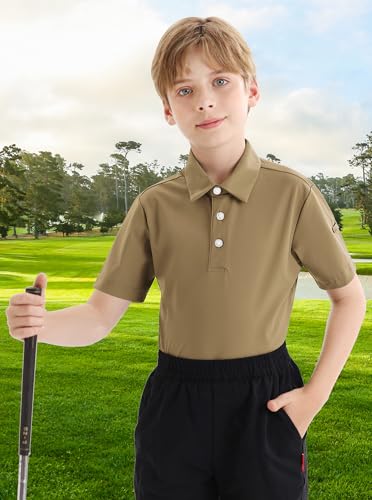 Polo Shirts for Boys Golf Polo Shirt Short Sleeve Boys Performance Polo Dry Fit Stretch Collared UPF50+ Kids Golf Shirts3