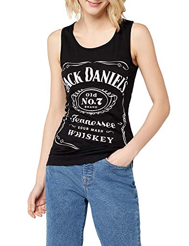 Meroncourt Damen Jack Daniel's Logo Tanktop Top, Schwarz (Black Black), M Cover